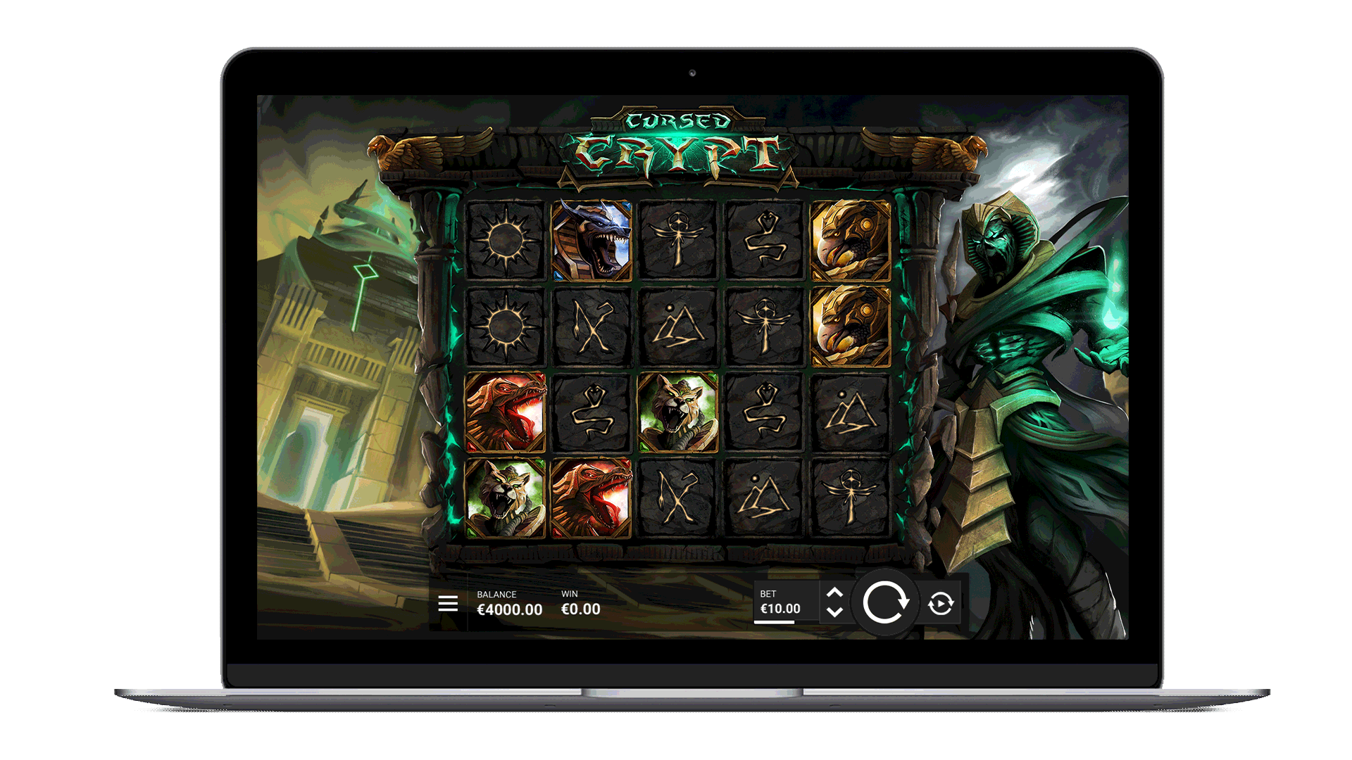 Hacksaw Gaming Cursed Crypt 슬롯 공식 게임 화면
