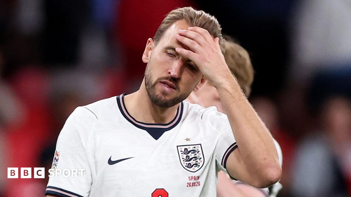 England captain Harry Kane shows his disappointment after the Uefa Nations League defeat against Spain at Wembley.