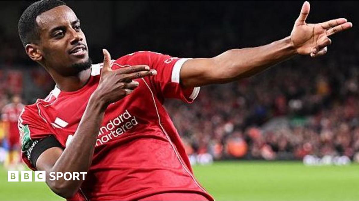 Alexander Isak celebrates after scoring a goal last season