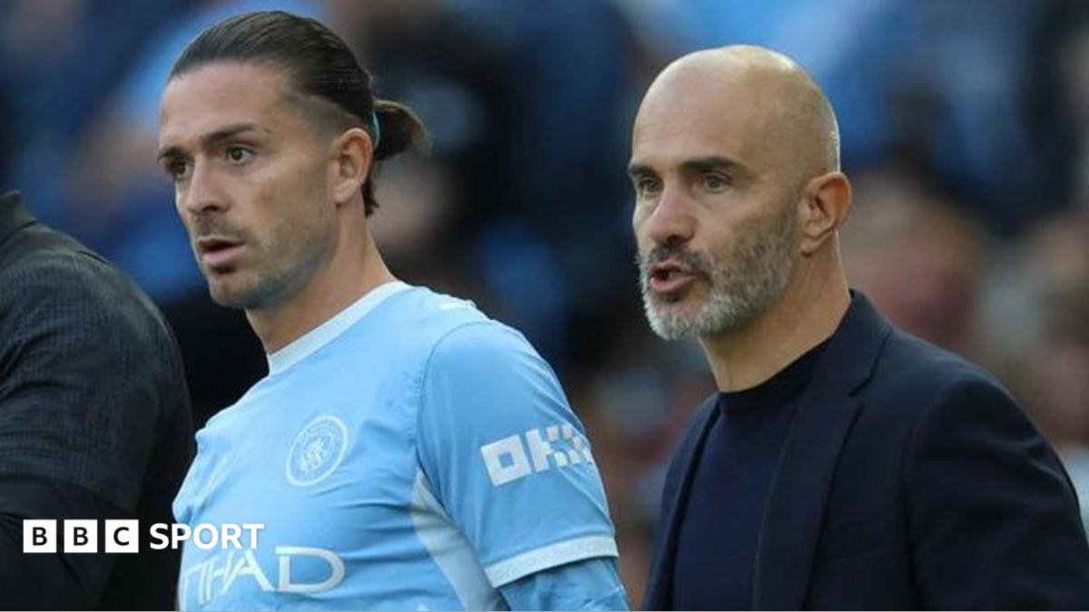 Jack Grealish with Manchester City manager Enzo Maresca